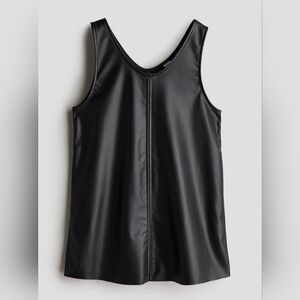 H&M Faux Leather A-line Dress Black 4T